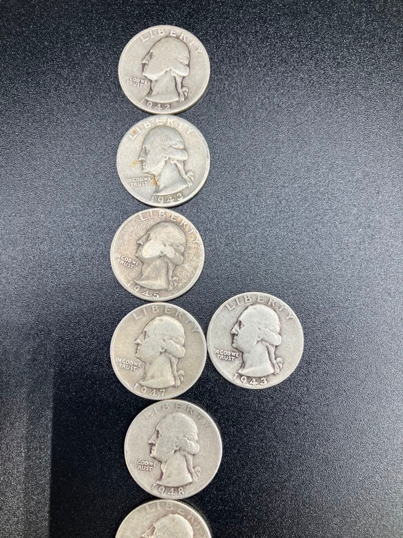 アメリカ 白銅貨25セント50枚 ケネディ50セント銀貨4枚 銀貨1ドル3枚