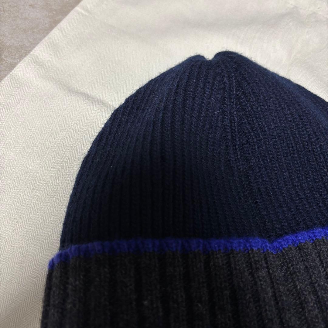 【専用】LOEWE ロエベ ビーニー ニット帽 アナグラム ネイビー × グレー