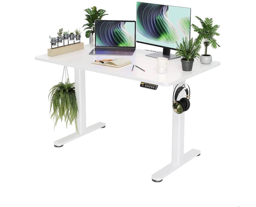 Claiks 電動昇降式デスク　ホワイト　高さ72cm-118cm