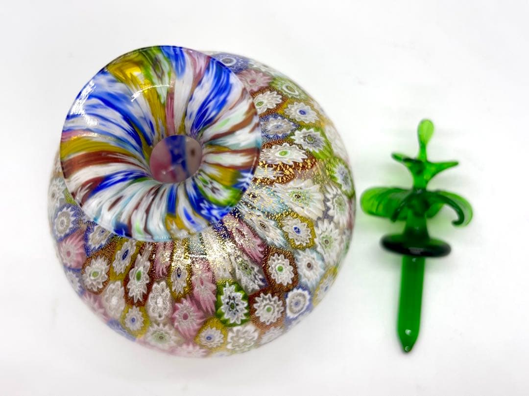 #ムラノガラス ミルフィオリ香水瓶 & ボウル セット　ベネチアンガラスP-3m
