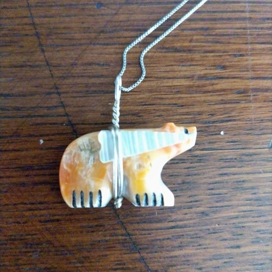 mamama様 インディアンジュエリー ズニ族 クマ サンフェイス