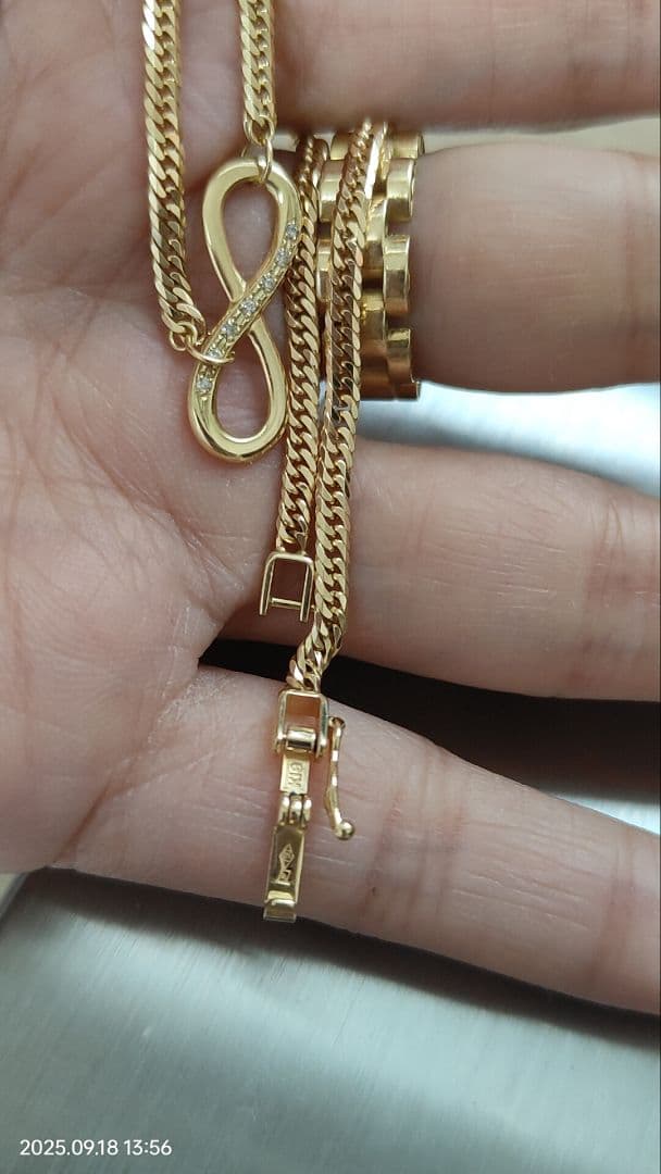 k18喜平6面ダブル 6.1gアンクレット