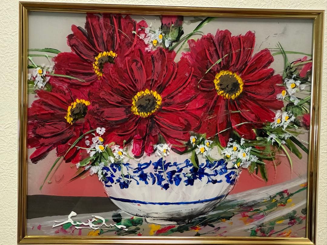 貴重　大野刚正 【願いを込めて】　アクラス画(ガラス絵)本物保証