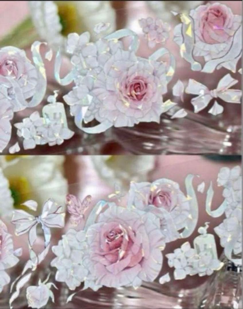 贝壳光 6cm×10m 柔粉香香 海外マスキングテープ　海外マステ　バラ