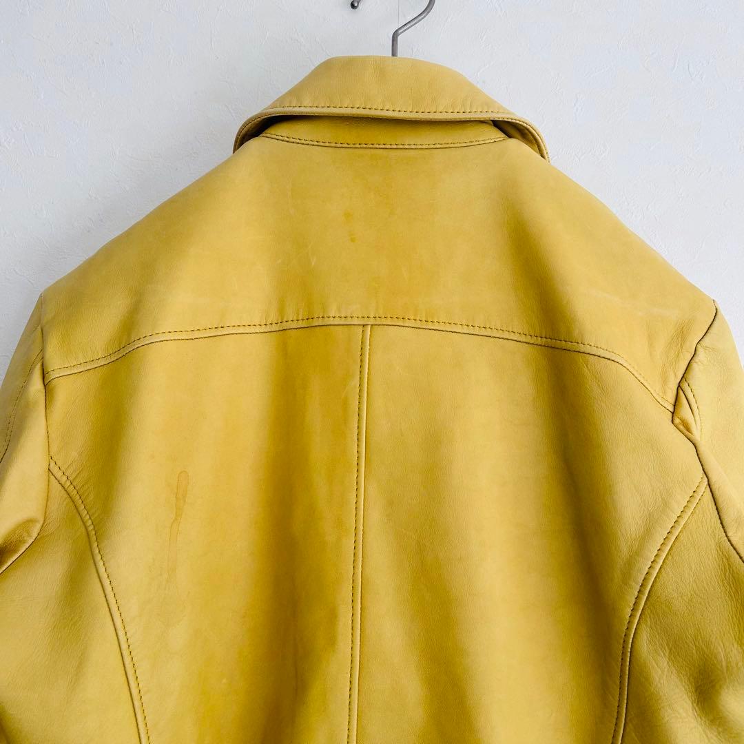 【美品】AKM エイケイエム レザージャケット シングル 羊革 ライダース