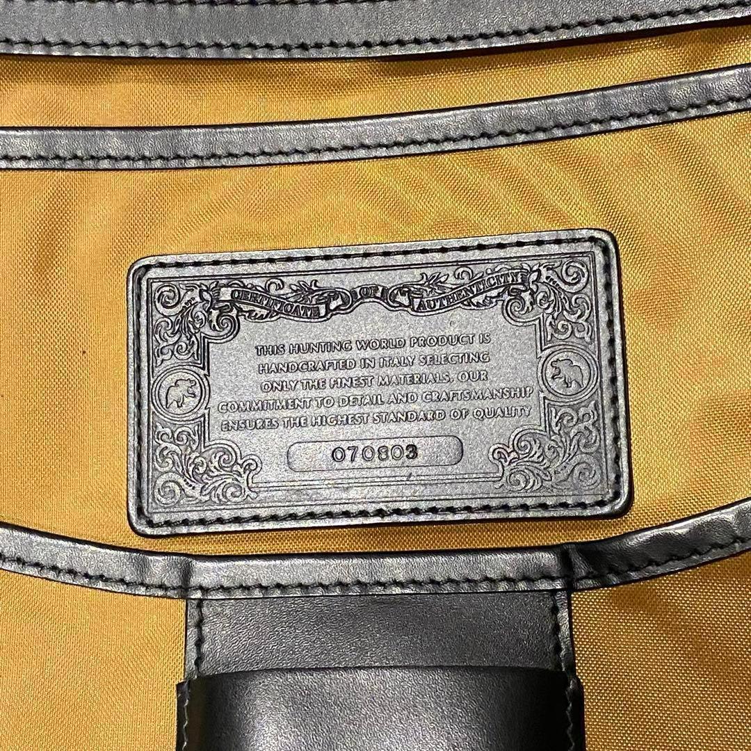 【HUNTING WORLD】 高級 レザー ブリーフケース 黒 フルオープン