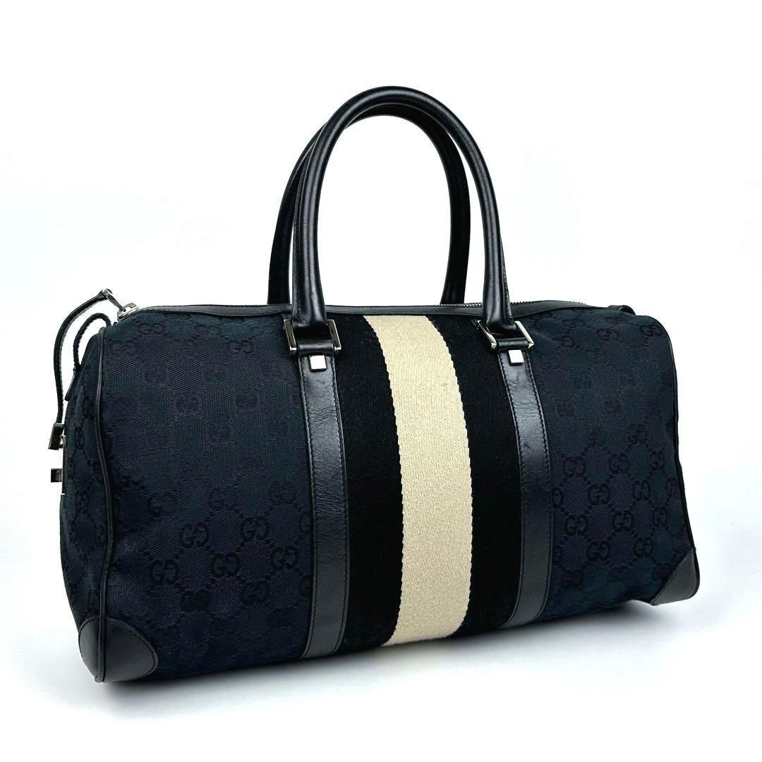 専用■グッチ ミニボストン シェリーライン パドロック GGキャンバス レザー