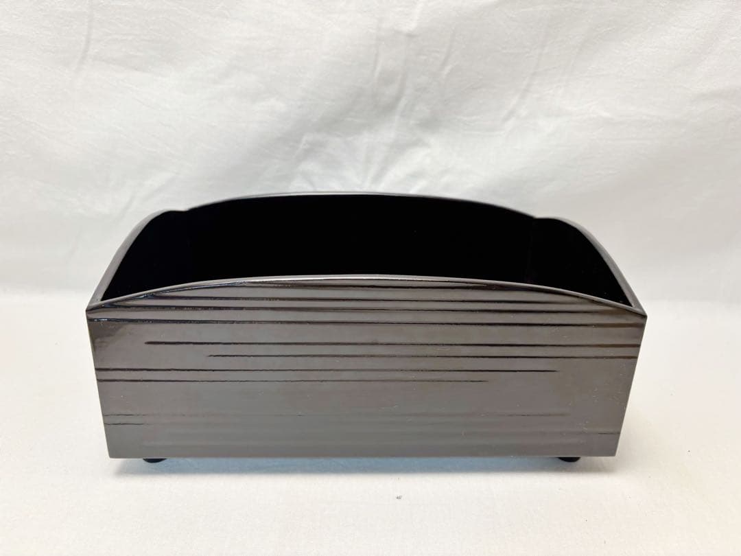 ほぼ未使用 茶道具 宗惠作 一閑塗 櫛型 莨盆如心斎好写し 粒足 火入 灰吹