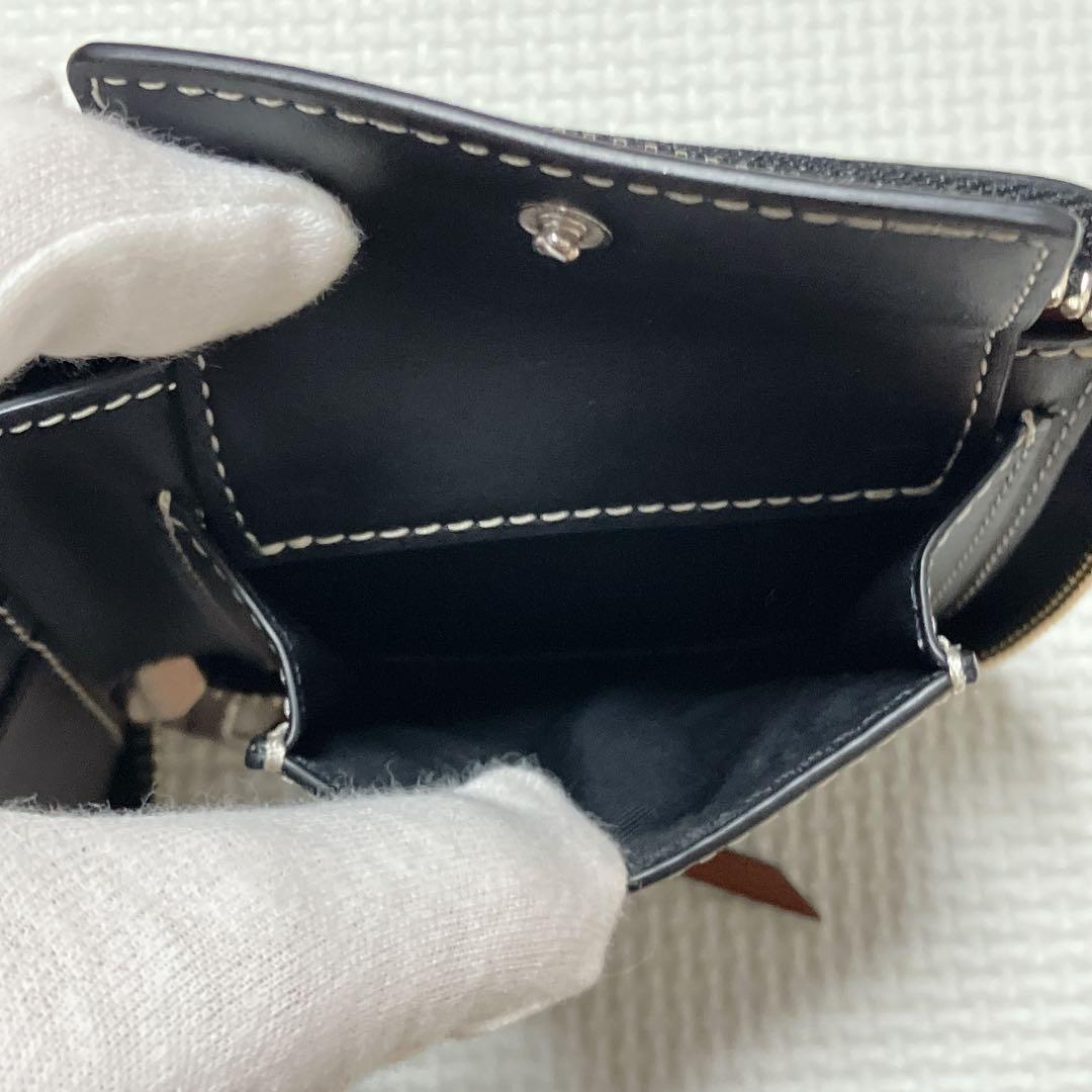 未使用TORY BURCH トリーバーチ　レザーラウンドジップ二つ折り財布　黒