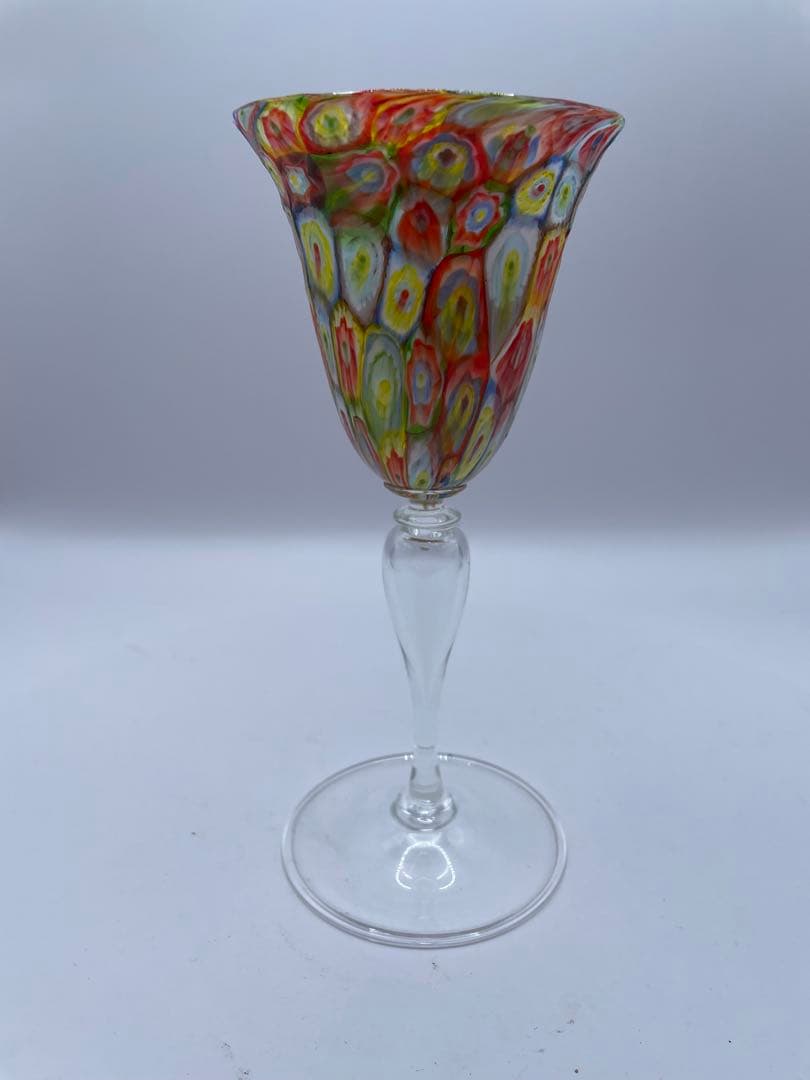 カラフルモザイクガラスワイングラス