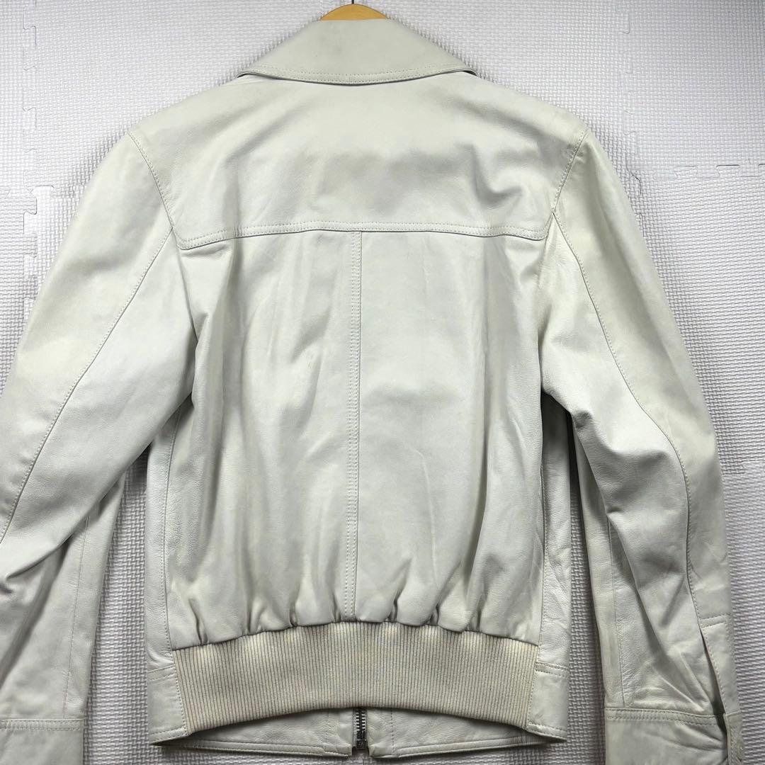 美品　ドルチェアンドガッバーナ　ラムレザージャケット　ライダース　A-2 白