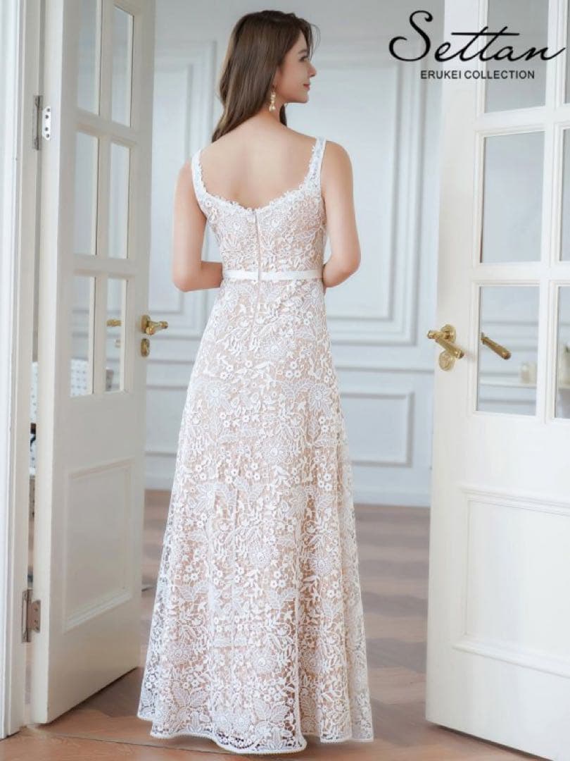 Settann ホワイト レース マキシドレス