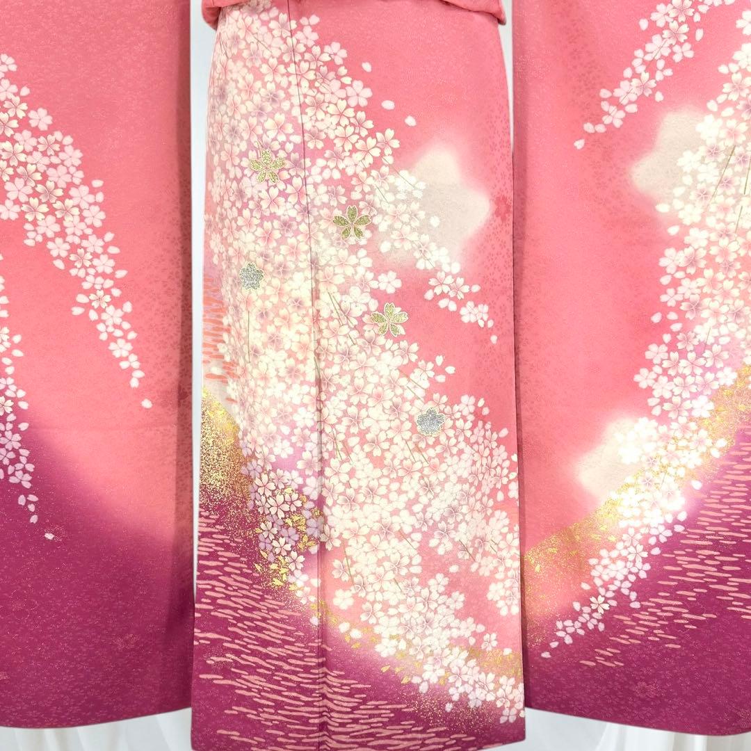 逸品 振袖7点フルセット 京都きもの友禅 桜尽くし 正絹　成人式　結婚式