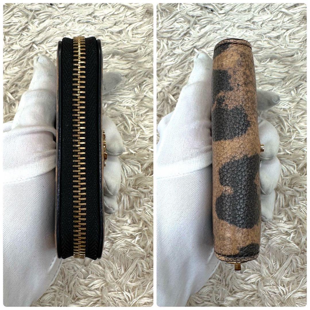 【美品】クリスチャンルブタン ケース 小銭入れ ブラウン レオパード