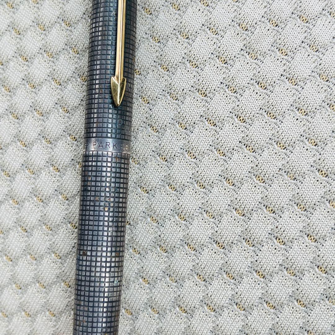 PARKERSTERLING CAP&BARRELU.S.A格子柄　14万年筆