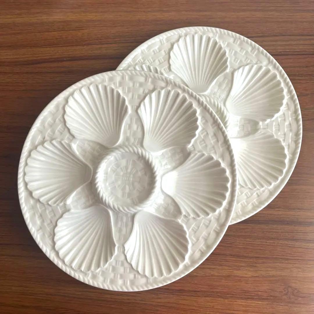 フランスアンティーク ♧ ロンシャン ♧ オイスタープレート24cm x2枚