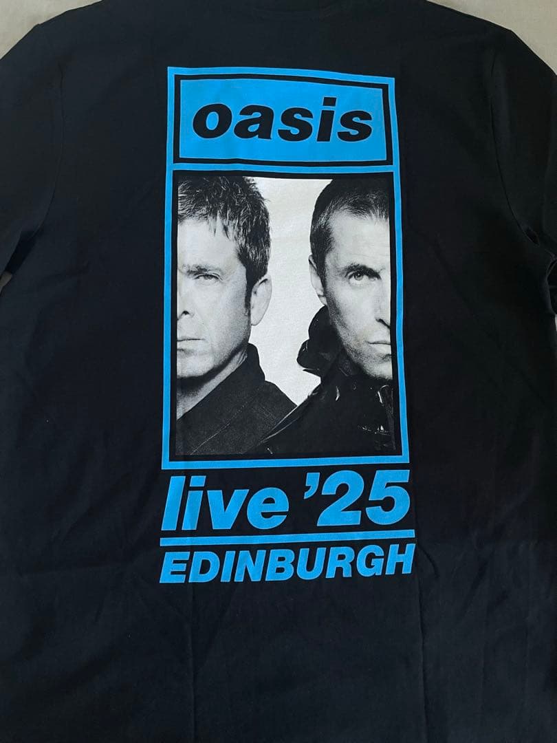 oasis エジンバラ公演限定ツアーTシャツ 黒 12.08.2025
