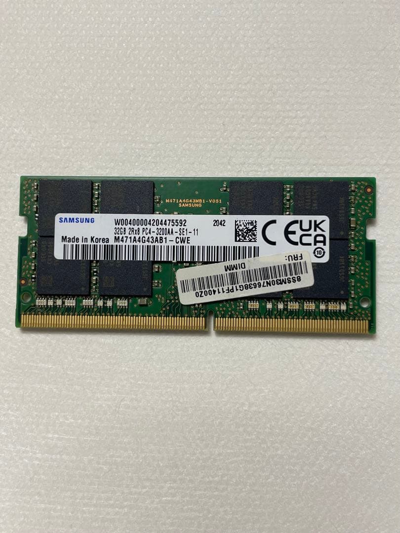 Samsung DDR4 3200AA 32GB SO-DIMM メモリ