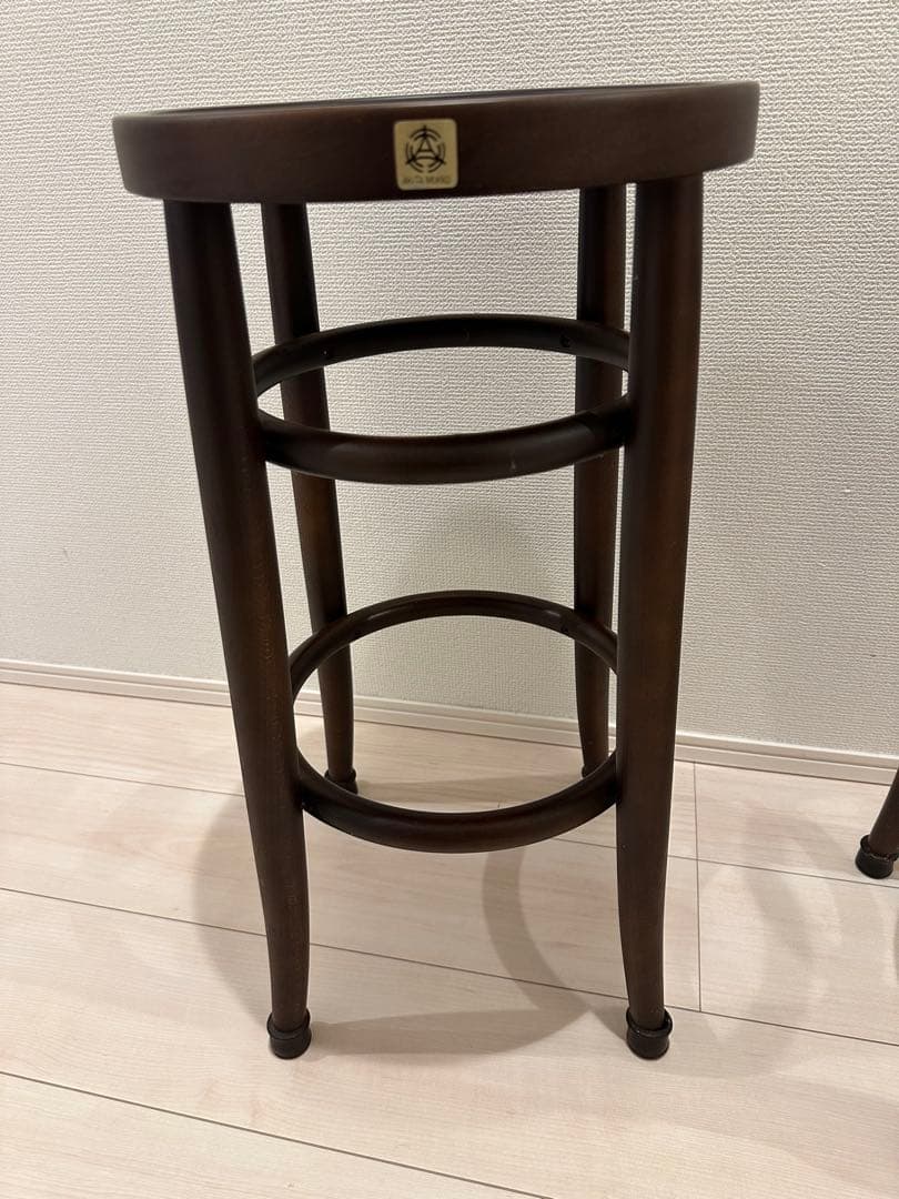 秋田木工 スツール 大塚家具 209 カウンターチェア ブラウン 2脚セット