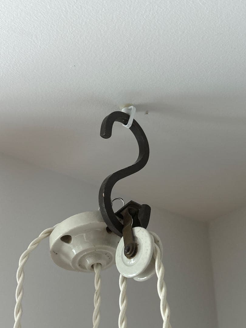 フランス アンティーク ランプシェード陶器製 滑車