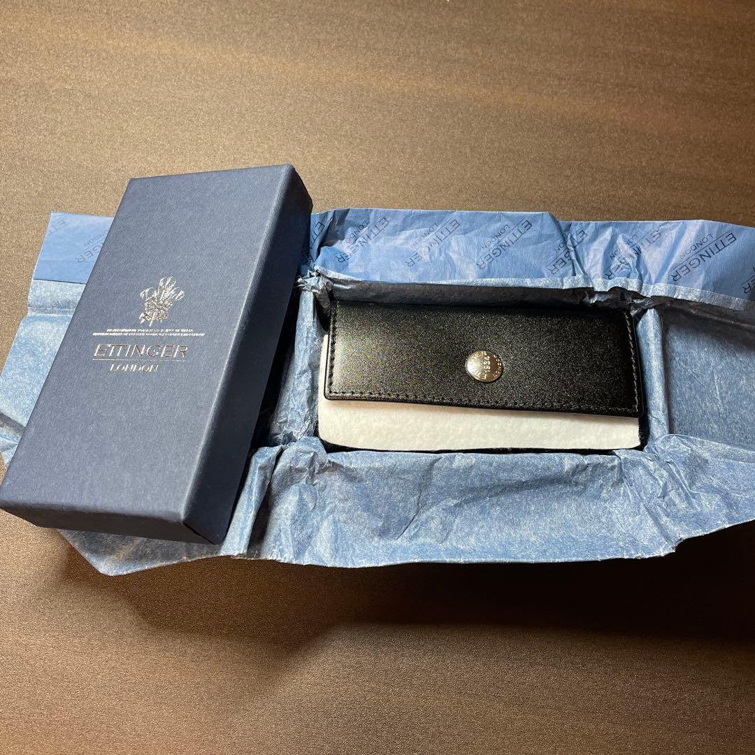 【新品・未使用】ETTINGER キーケース Black/Orange