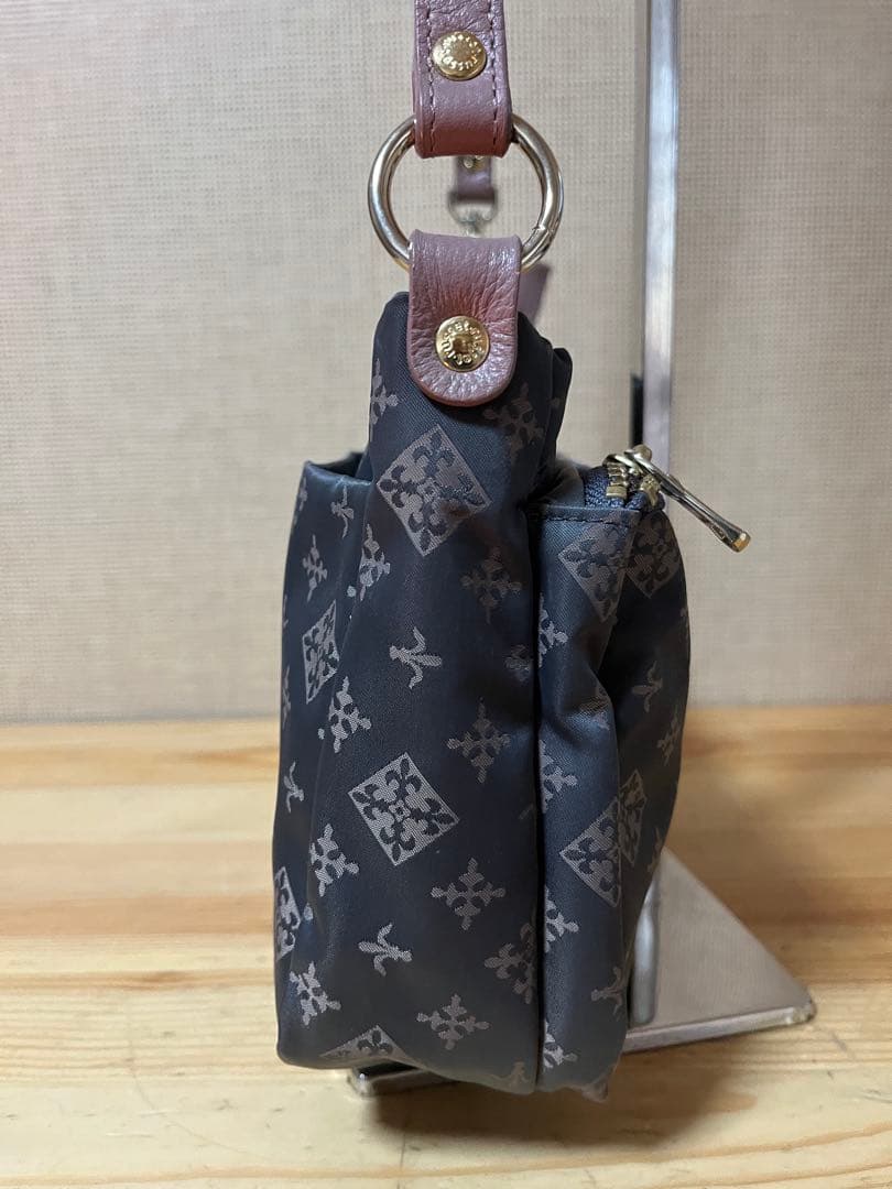 a340/極美品★russet グレー/ピンク ショルダーバッグ