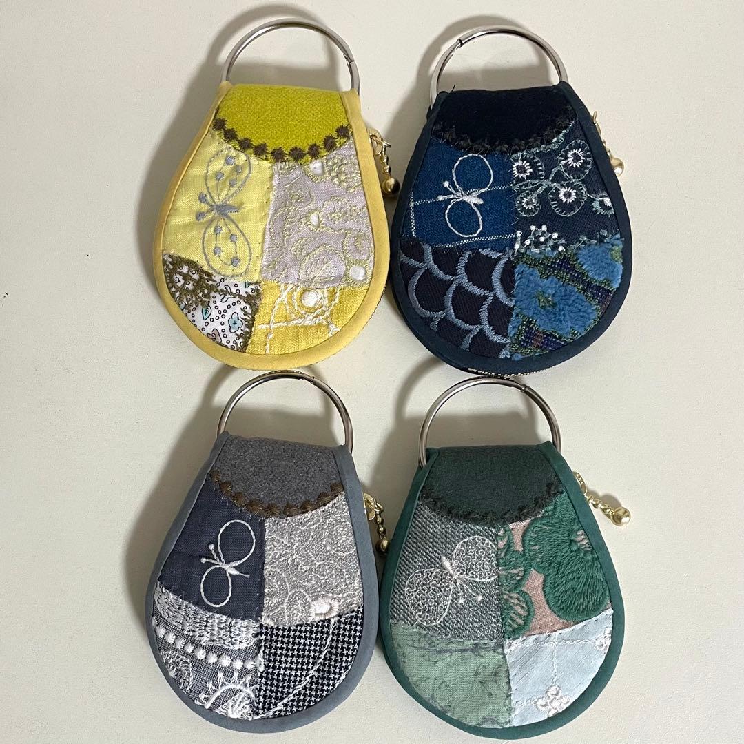 ぽろんL字キーケース ミナペルホネンハンドメイド ポーチ 両面パッチワーク