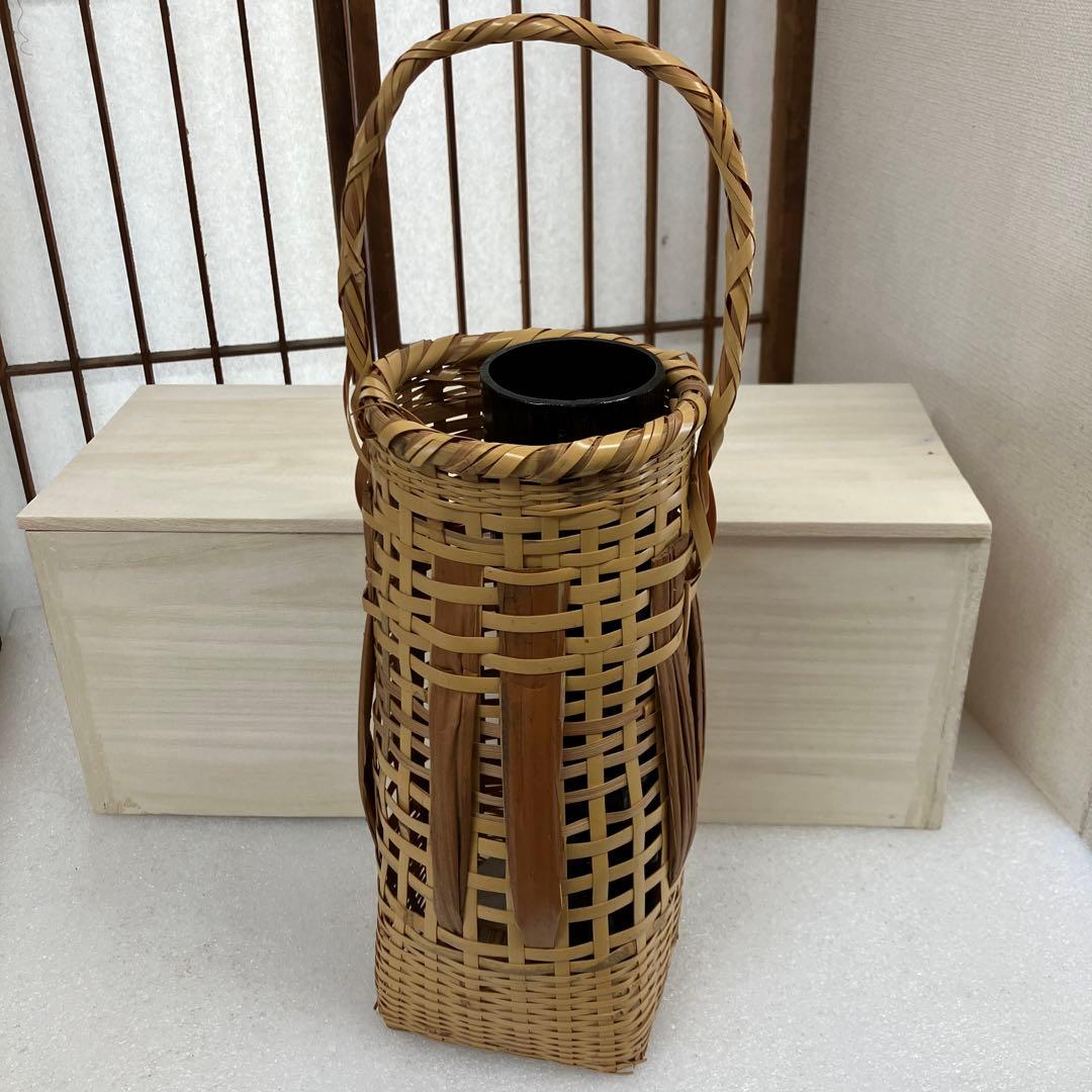 華道道具　花入　手向籠　竹編花入　升友斎　N123TKH