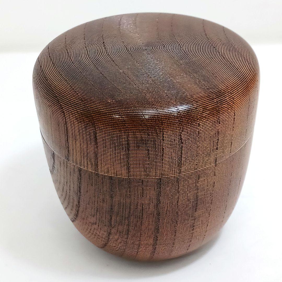 Y3115-9 茶道具 岡本漆園 桜紅葉絵 金蒔絵 棗 共箱　YY