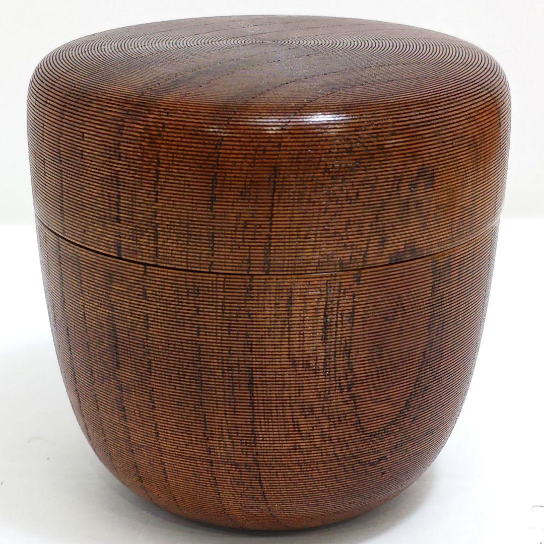 Y3115-9 茶道具 岡本漆園 桜紅葉絵 金蒔絵 棗 共箱　YY