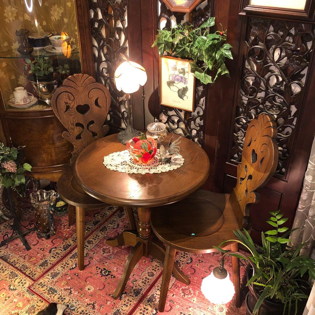 ８０年代　ブリティッシュアンティークST スピンドルコンパクト　ラウンドテーブル