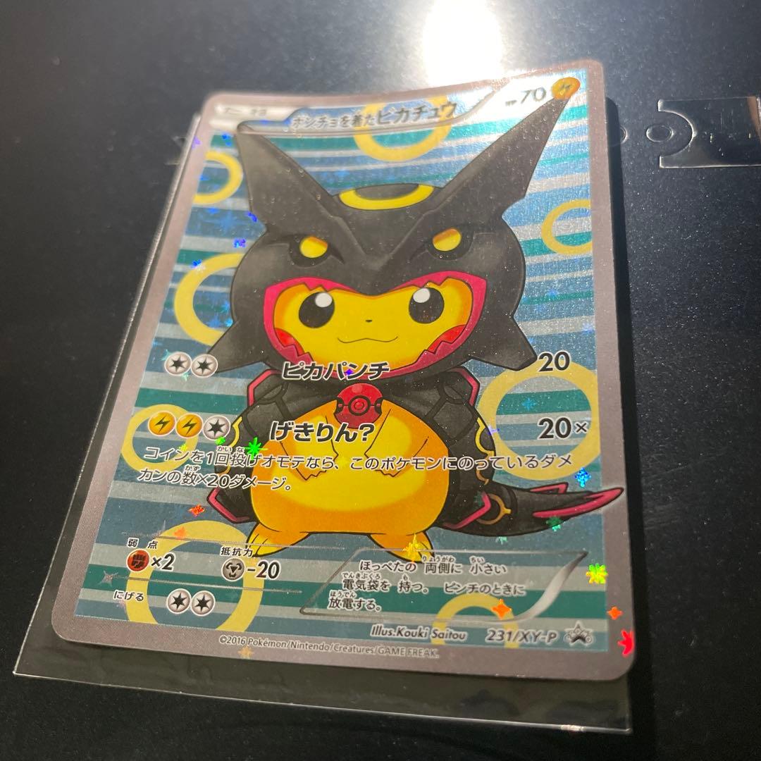 ポンチョを着たピカチュウ　黒　レックウザ