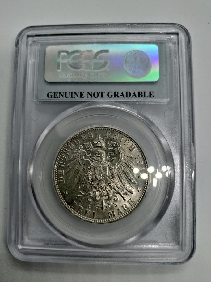PCGS Genuine 1913 ドイツ ヴィルヘルム2世 在位25年 銀貨