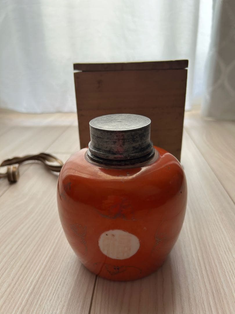 【内容必読】骨董品　赤繪南京　茶入れ