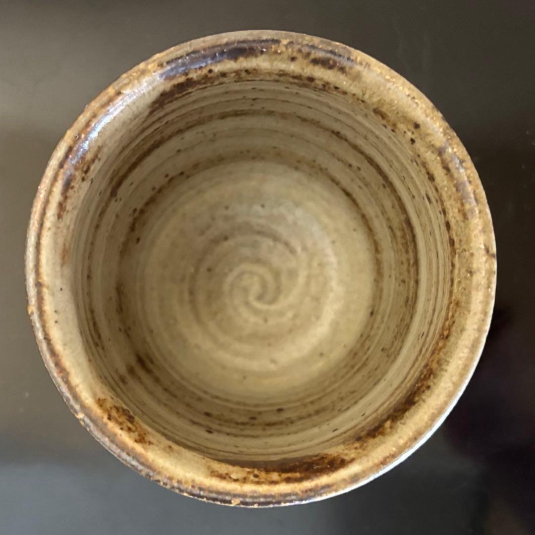 人間国宝 島岡達三 益子焼 象嵌湯呑 共箱 陶歴付 茶器 湯呑み 1客