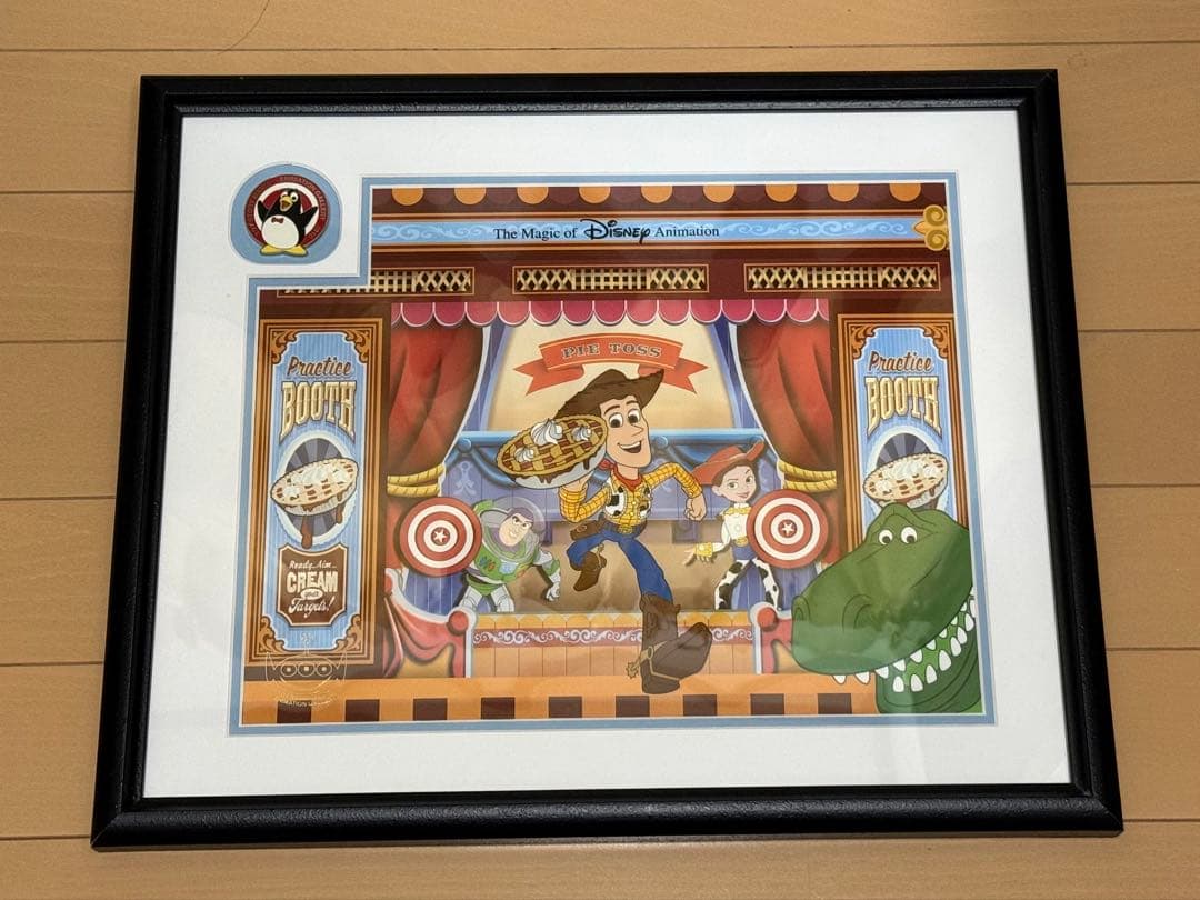 トイストーリー ピンバッジ付きイラスト 額縁付き