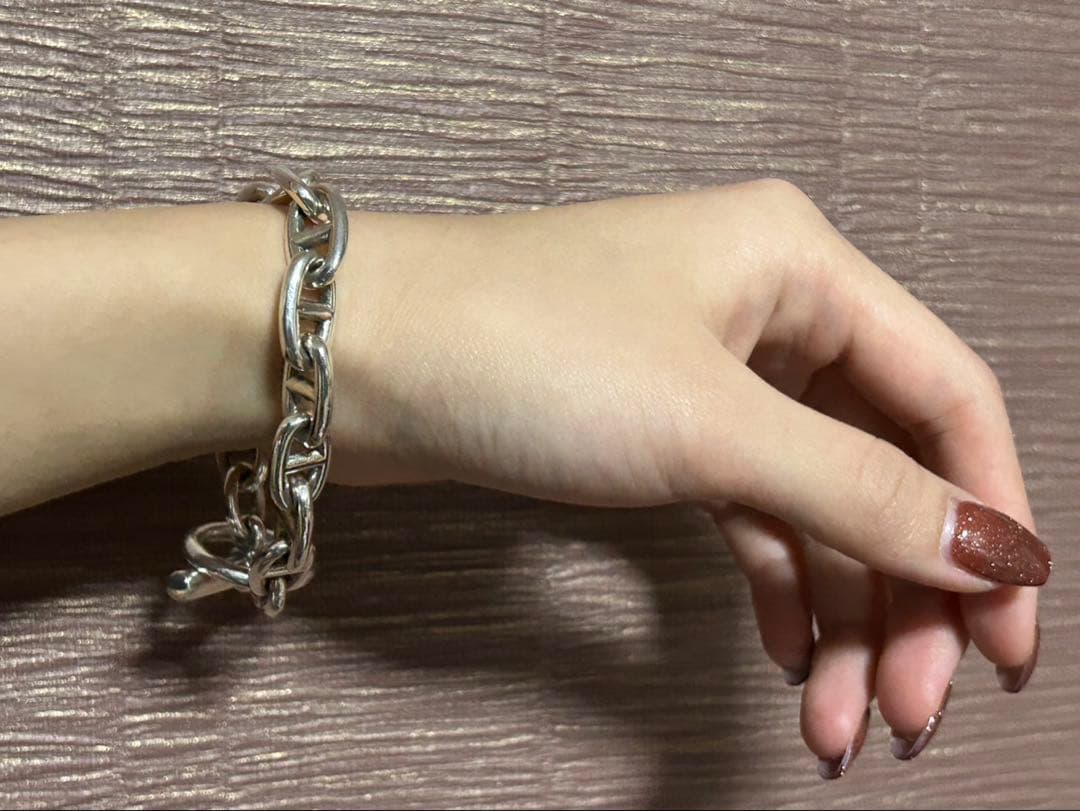 シルバー925アンカーチェーンブレスレットシェーヌダンクルMM