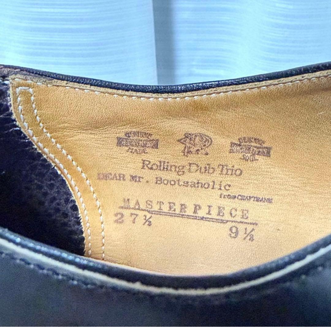 ローリングダブトリオ　マスターピース　ブラック　プレーントゥ サービスシューズ