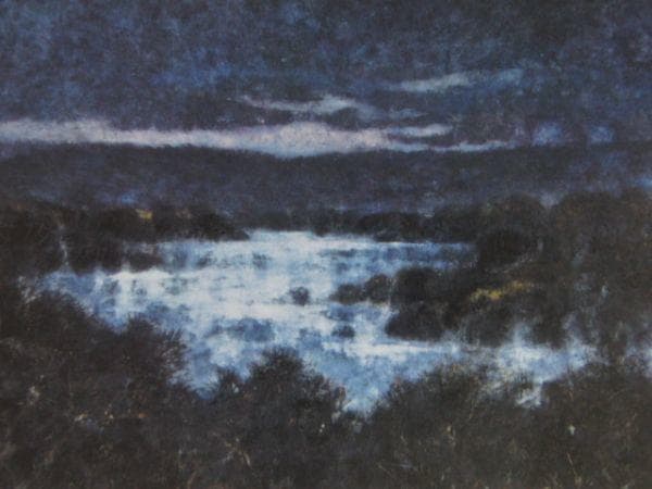 曲子明良、【明けゆく】、希少な額装用画集より、新品額装付、状態良好