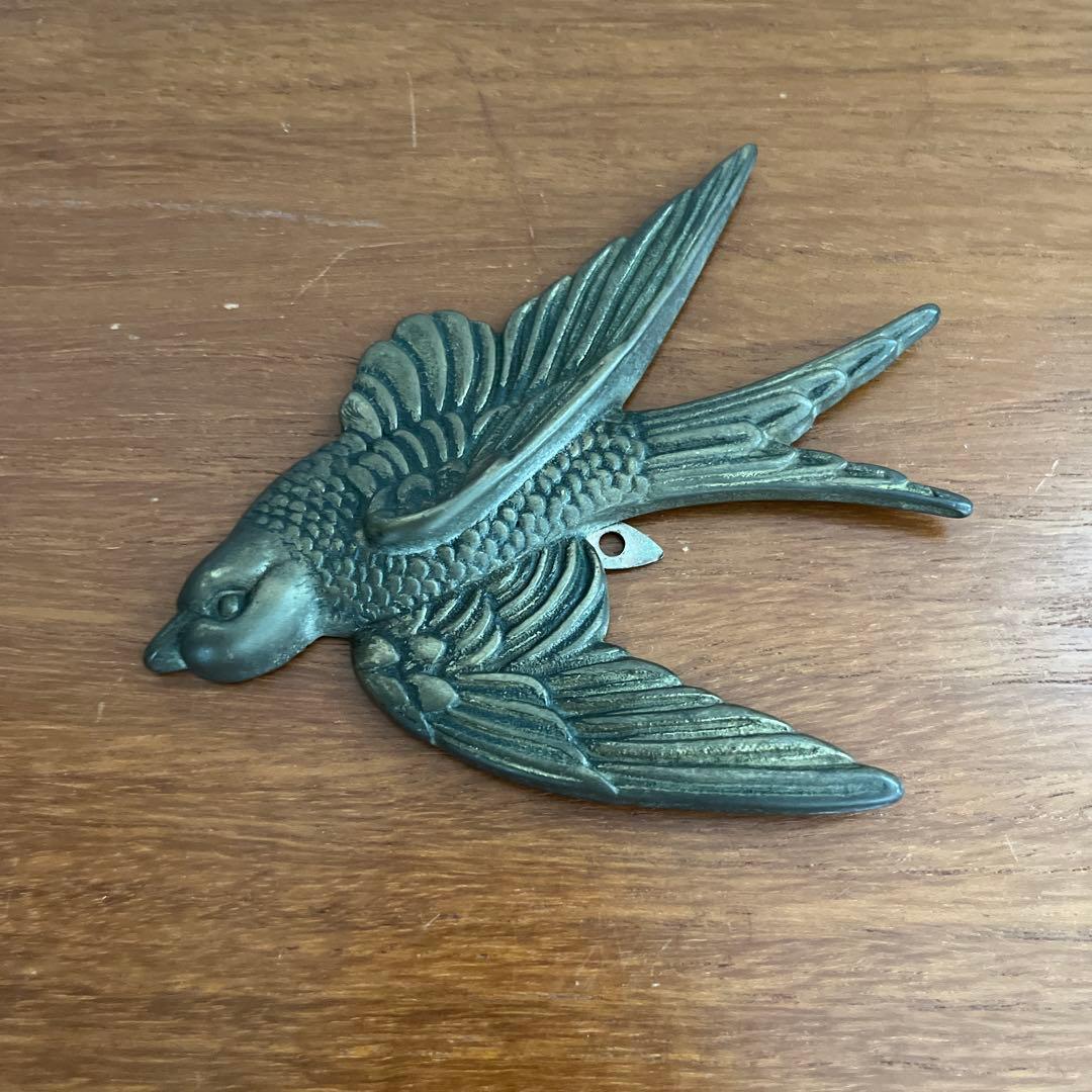 レア✨　アンティーク　真鍮　幸せを呼ぶツバメ　燕