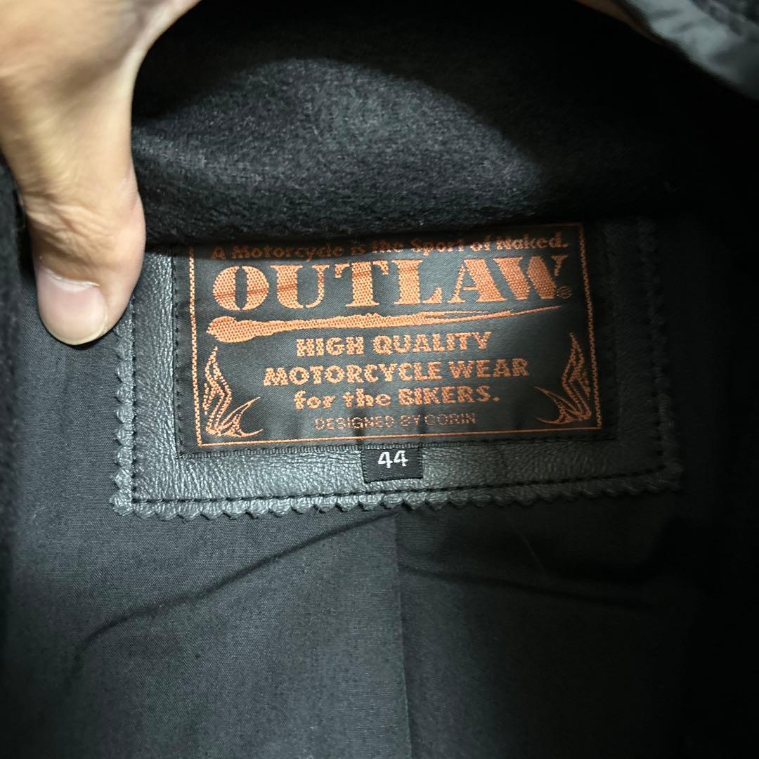 アウトロー OUTLAW レザージャケット ライダース 本革　44