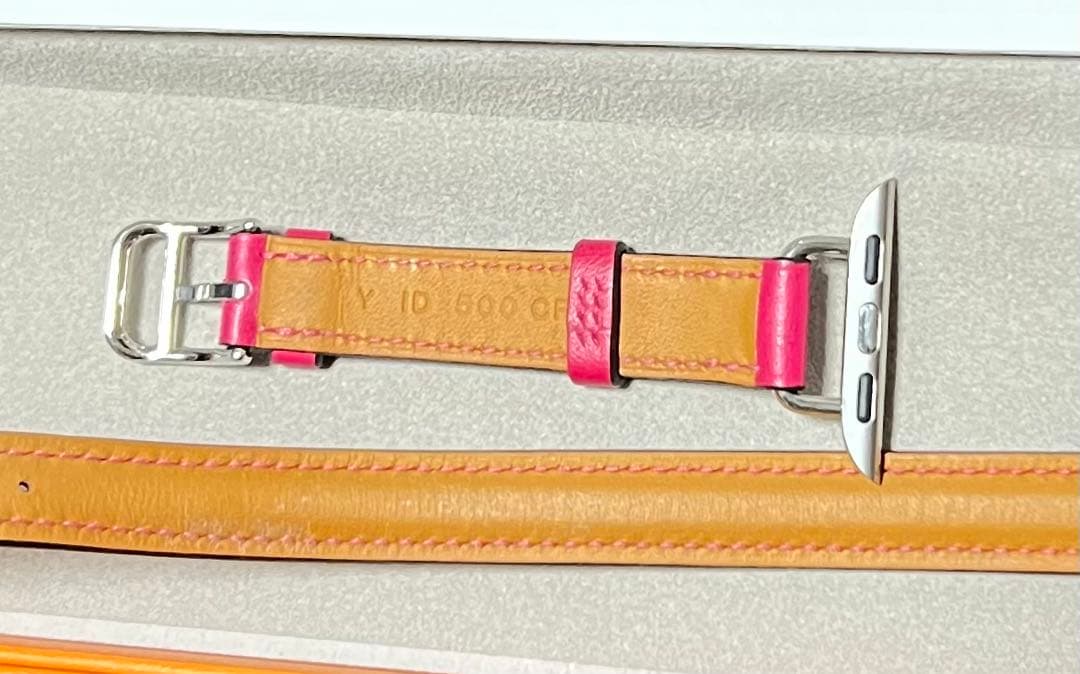 エルメス純正品Apple Watch 40mm生産終了ローズメキシコ二重巻ベルト