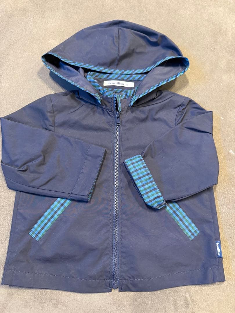 familiar フード付きジャケット 90 ネイビー