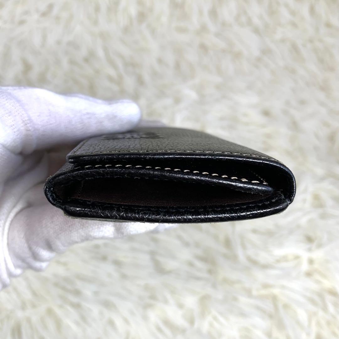 【付属品完備】ロエベ キーケース ケース アナグラム ロゴ レザー 黒 茶