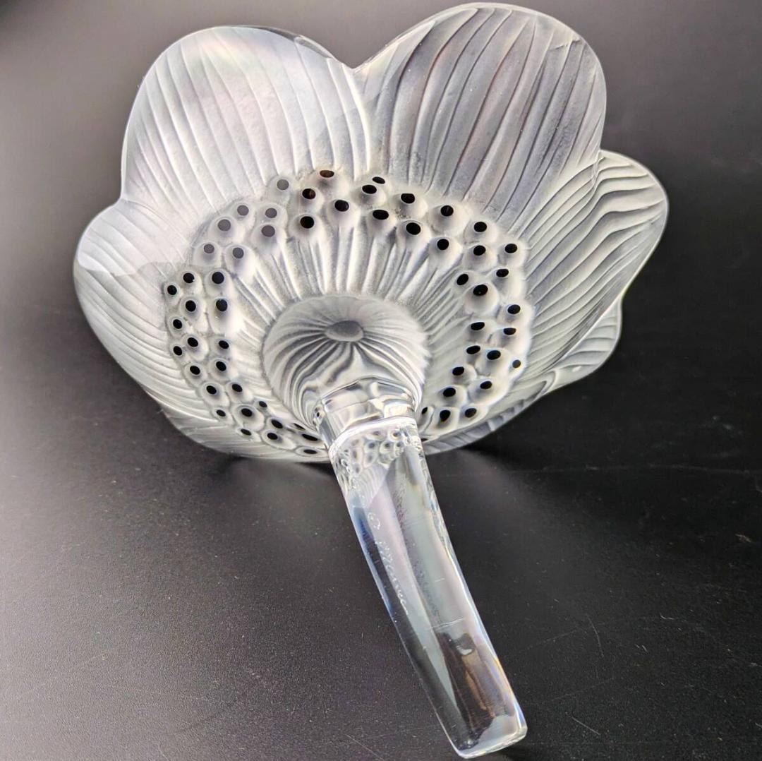 上品な趣★ラリック アネモネ ペーパーウェイト フロスト エナメル フランス