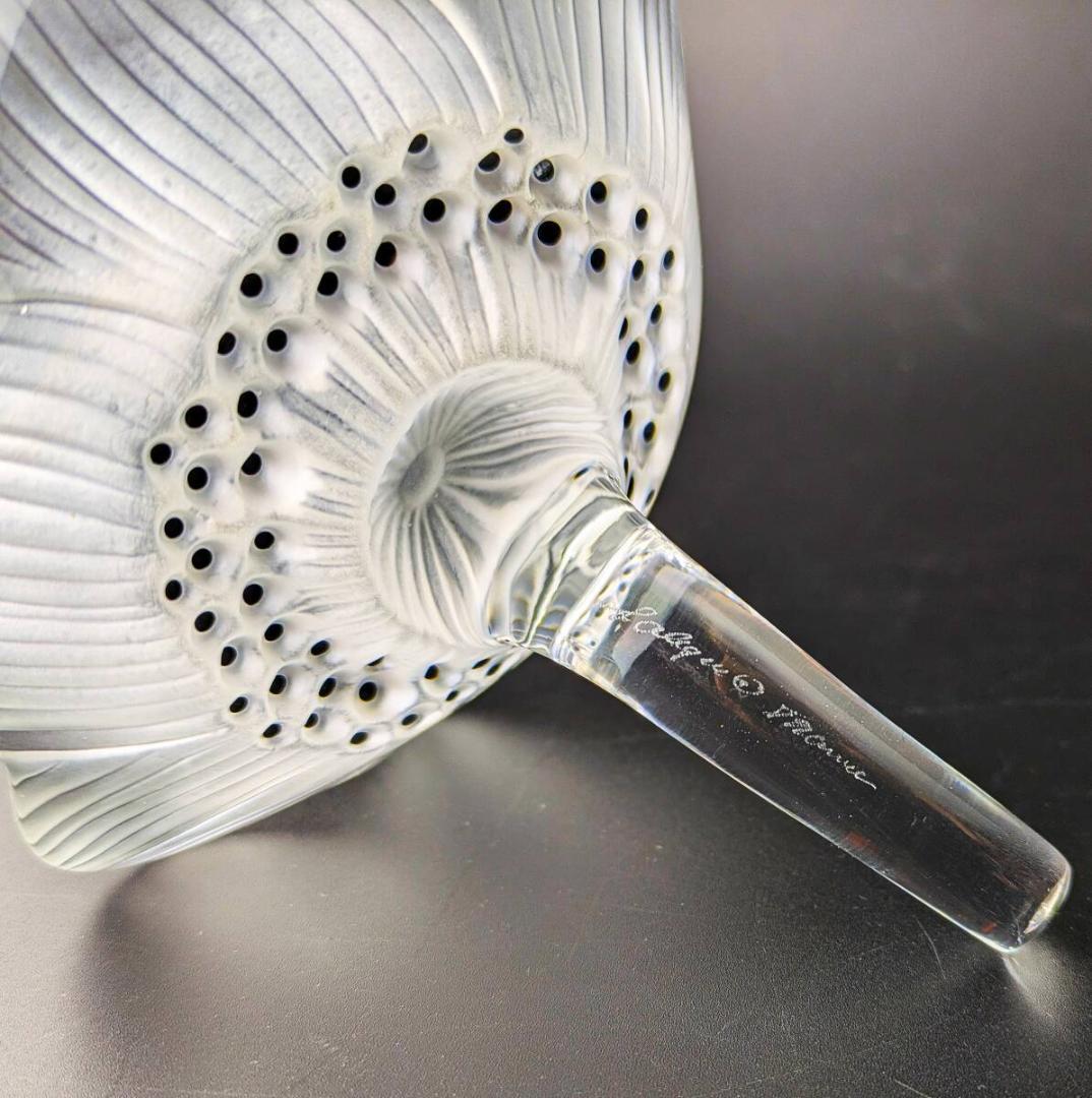 上品な趣★ラリック アネモネ ペーパーウェイト フロスト エナメル フランス