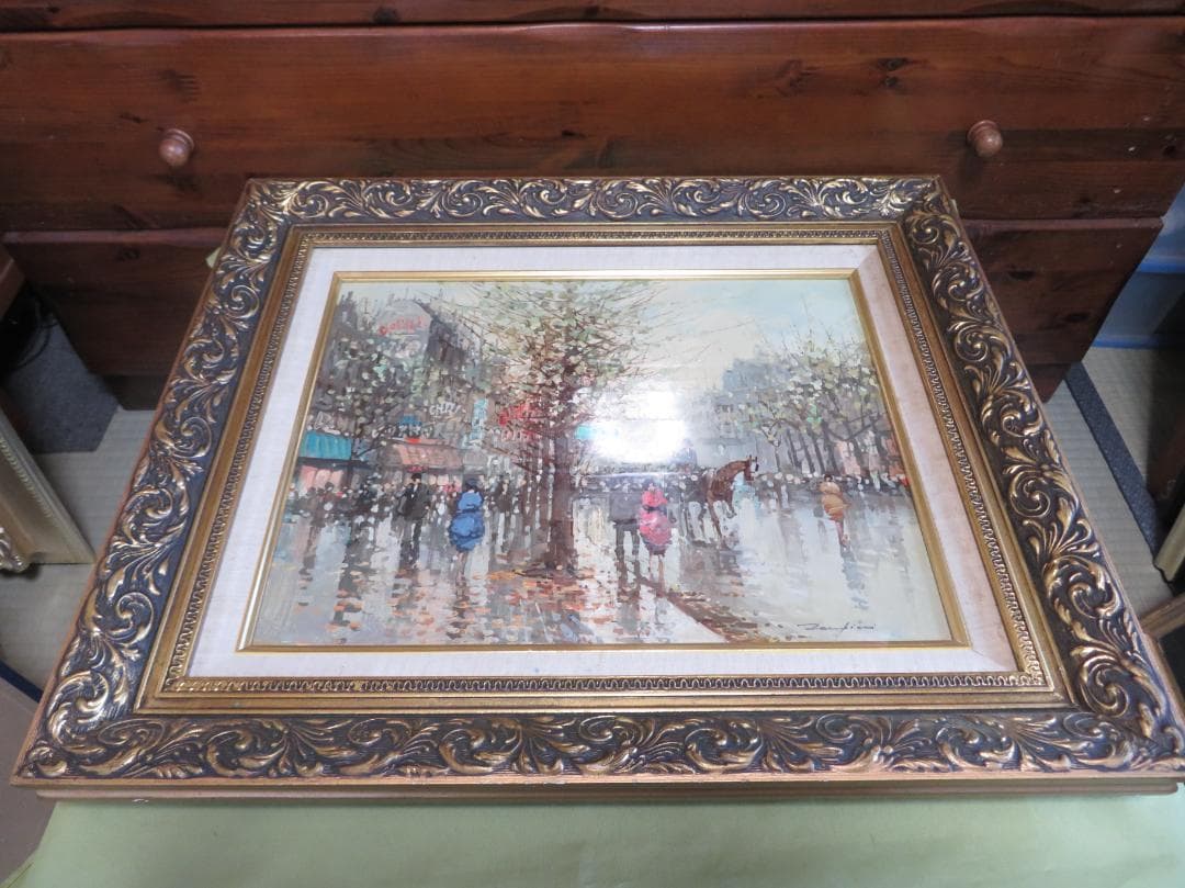 ◆Ｚampini Ａntonio　「街の景色」　油彩F6 号◆