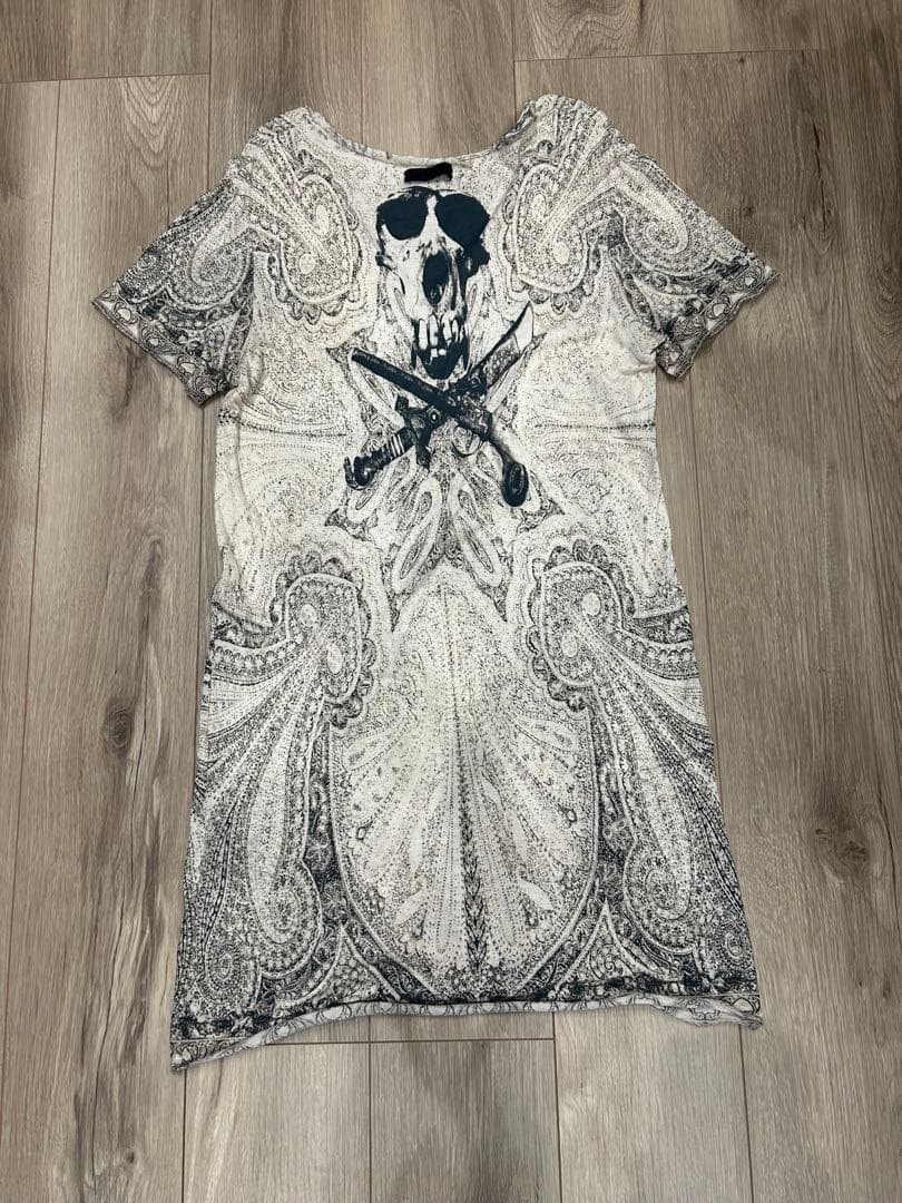 if six was nine スカルプリントTシャツ