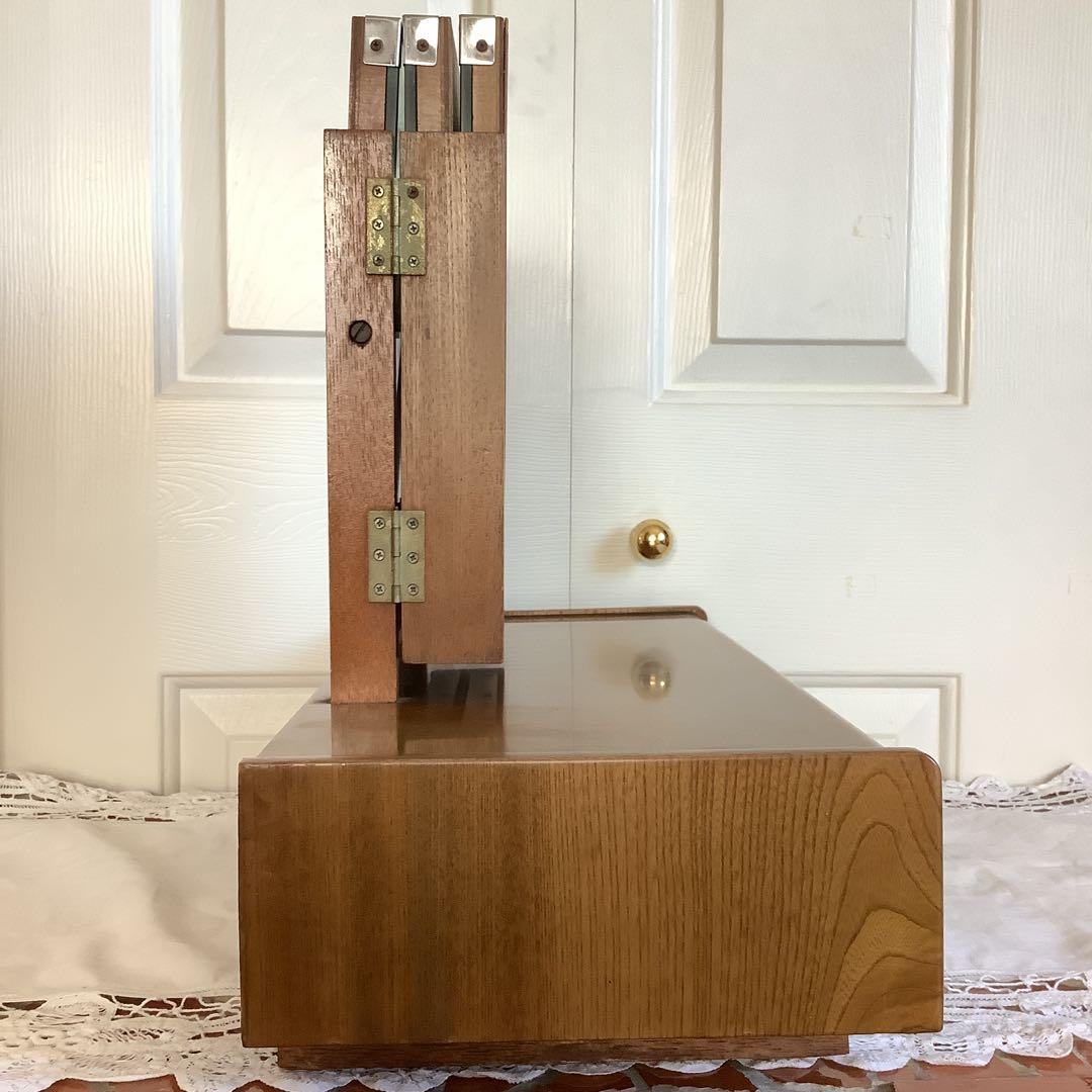 昭和レトロ　 引き出し付き三面鏡　卓上小型鏡台　姫鏡台