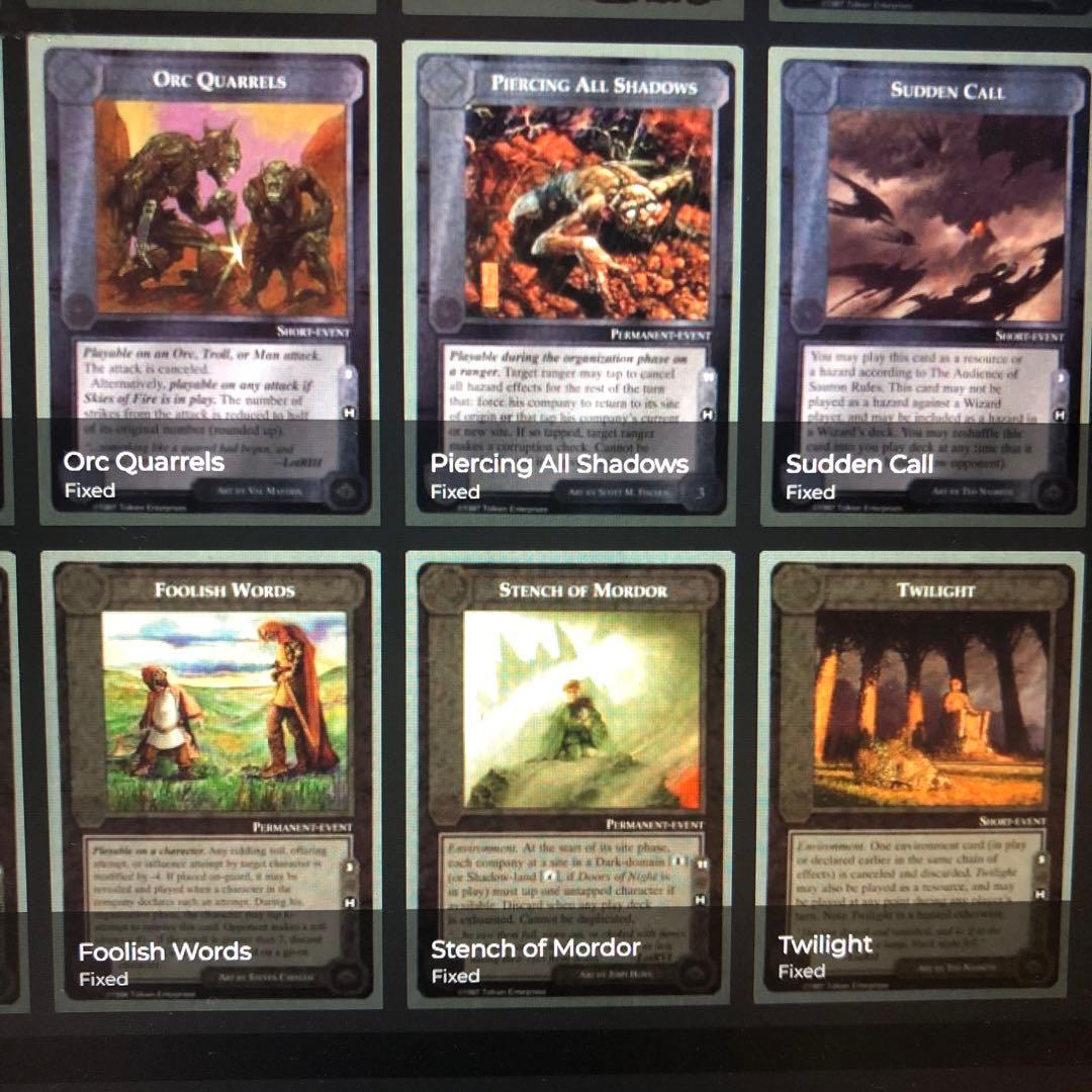 ミドルアース　カード　チャレンジデッキH ccg 指輪物語　希少